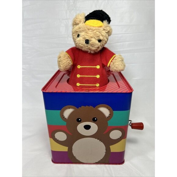 FAO Schwarz Jack In The Box 2011 Musical Tin Pop-Up Toy Soldier Bear C1 - Picture 2 of 9